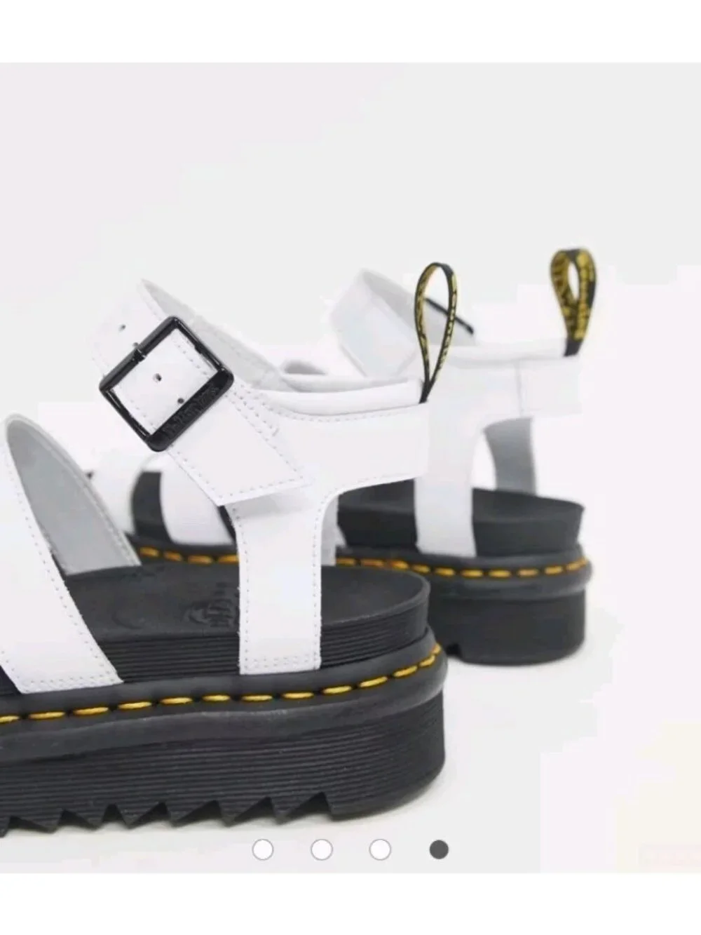 Dr Martens Blaire Women US Size 8 White Leather Sandal Gladiator Platform Chunky - Picture 5 of 11